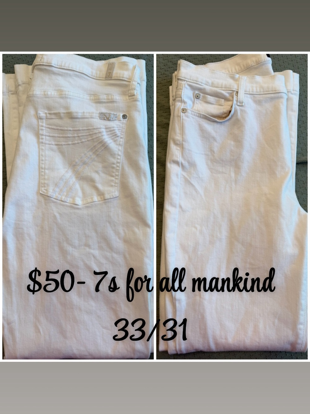 7 For All Mankind White Wide Leg Jeans